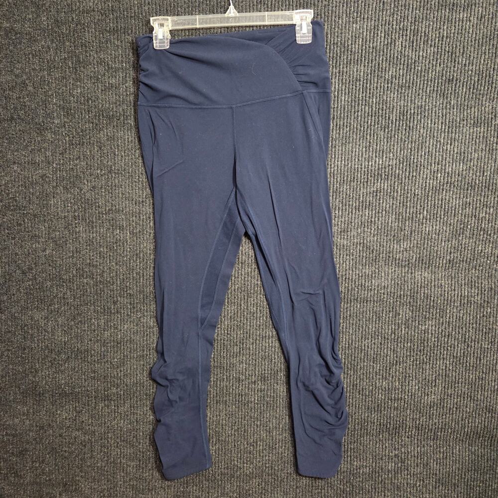 Lululemon Women's Navy Leggings Size 10 Rushed Hem High Rise Yoga Pants
